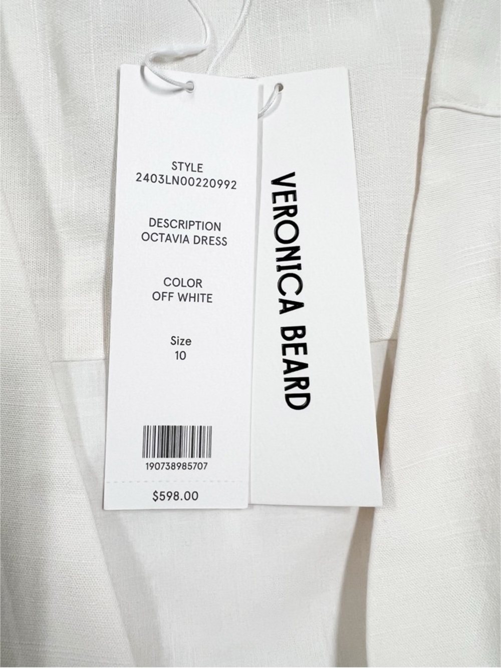 Veronica Beard Womens Off White Octavia Linen Blend Midi Belted Wrap Dress - Picture 8 of 10